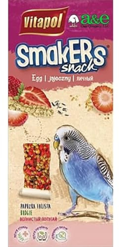 Vitapol Smakers Strawberry Treat Sticks for Parakeets & Budgies, 2 Pack