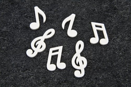 Streudeko Mini Noten & Notenschlüssel in weiss für Musiker & Musikfans - Inhalt 24 Stück pro Verpackungseinheit