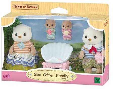 Sylvanian Families 5803 Seeotter Familie, Tierfiguren, Meerestiere, Spielzeug für Kinder ab 3 Jahren