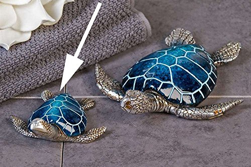 Casablanca Schildkröte Josie Poly,blau/Silber L.10cm