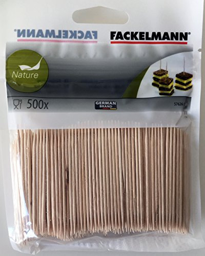 FACKELMANN - Palillos de Dientes (Madera, 6,5 cm, 500 Unidades)