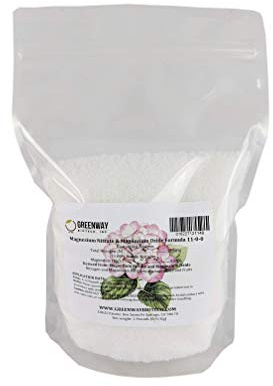 Greenway Biotech Magnesium Nitrate Fertilizer 11-0-0 with 9.6% Mg and 11% Nitrogen - 100% Water Soluble for Hydroponics Soil Foliar - Corrects Magnesium Deficiency - Made in USA - 2 Pounds