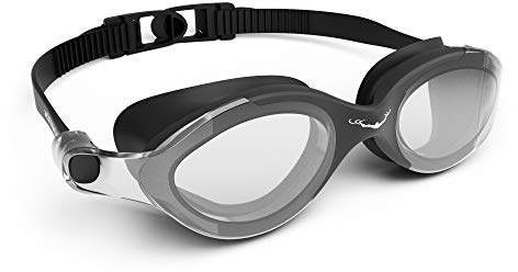 AqtivAqua klar optik simglasögon // simträning - öppet vatten // inomhus - utomhuslinje Black goggles + Black case Adjustable One Size