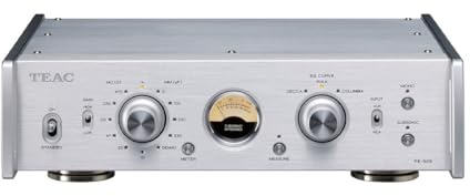 Teac Phono-Vorverstärker (Pe-505 Silver) mit Doppeleingangsschaltung für Plattenspieler, Silber