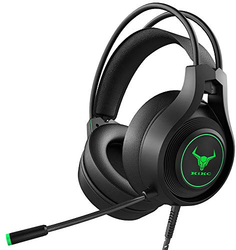 Kikc Gaming headsets PS4 Stereo Xbox one Headset Wired PC Gaming Headphones with Noise Canceling Mic, Over Ear Gaming Headphones for PS4/PS5/Xbox one/PC/MAC