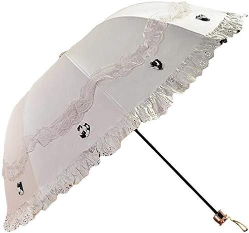 Honeystore Princess Lace Sonnenschirm, UV-Schutz, faltbar, mit UV-Schutz, Kuppelschirm, elfenbeinfarben (Elfenbein) - H160325-A43440029732-05