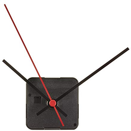 TFA Dostmann Meccanismo orologio da parete, movimento al quarzo, analogico, 60.3061.01, con azionamento a bassa rumorosità, incl. 4 lancette, silenzioso, per artigianato, per parti riparazione, nero