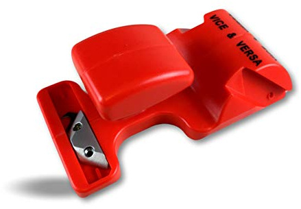 Kibros Araseur vice-versa couteau moquette lino PVC rouge | Lame crochet cutter tous revêtements de sols, poignée ergonomique ambidextre, pour moquette lino PVC.