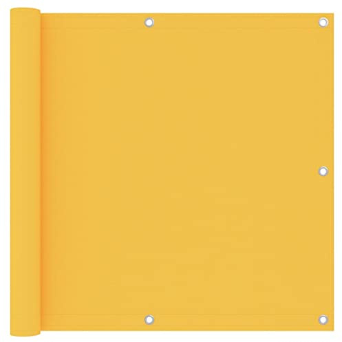 vidaXL Balkon Sichtschutz Bespannung Terrasse Windschutz Sonnenschutz Balkonbespannung Balkonverkleidung Gelb 90x600cm Oxford-Gewebe