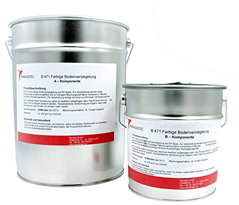 MANADATEC 2k Epoxidharz Bodenbeschichtung 1kg I RAL 3020 Verkehrsrot I Lösemittelfrei, Umweltfreundlich & Geruchsneutral I Beschichtung für Garagen- & Kellerböden I Hohe Schlagfestigkeit
