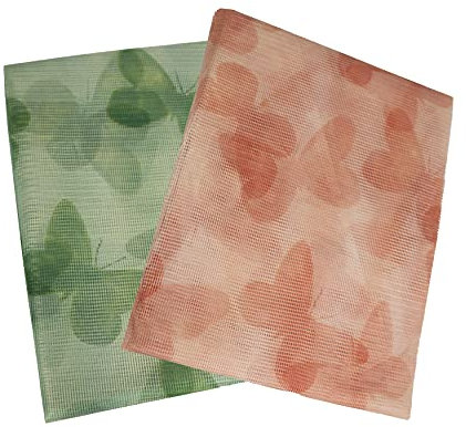 Tata Home Tenda Zanzariera Beige con Anelli Porta Ingresso da Esterno Balcone Tinta Unita Fantasia Misura 150x250 cm Dis.4 Farfalle Arancio