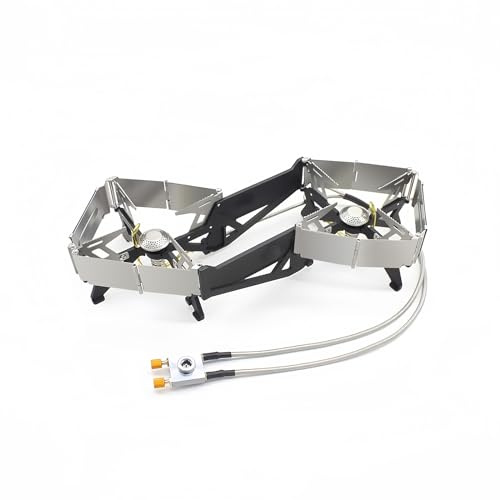 Rayo doble cabeza estufa pequeña plegable portátil al aire libre camping horno fuego interruptor libre control ajustable utensilios de cocina BRS-32