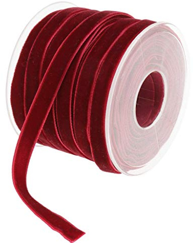 Senda Samtband 10mm, weinrot Geschenkband für Weihnachtsfeier Deko Geschenkverpackung handgefertigte Kunsthandwerk，20yard