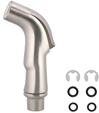 Universal Fit Sink Spray Attachment, Kitchen Side Sprayer Head, Pull Out Spray Head, Faucet Sprayer Replacement for Delta, Moen, Kolher and Other OEM Brands, Brushed Nickel Finish, Ergonomic Design