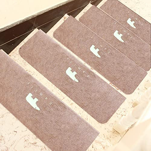 DERBUT Treppenteppich Kleine Stufen, Stufenmatten Selbstklebend 70x22x4.5cm, Treppenstufen Matten 15er Set, Sicherheit, Pflegeleicht