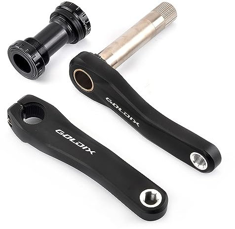 LSRRYD 110mm 127mm 140mm 150mm 155mm 160mm GXP Fahrrad-Kurbel Hohle Integrierte Faltrad Crank Links Rechts Kurbelarm Aluminium mit Tretlager (Color : Black, Size : 155mm)