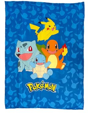 Herding Pokemon Couverture Garçon Couverture Polaire Bisasam Glumanda Schiggy Enfant 130x170cm