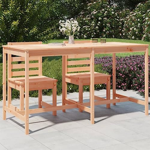 prissent 203,5x90x110 cm Gartentisch Massivholz Douglasie Braun Esstisch Outdoor-Tisch Beistelltisch Gartentisch Holz Loungetisch Outdoor Ideal für Garten Balkon Oder Terrasse Klassisches Design