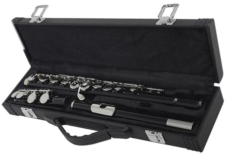 Flûtes Traversière Instrument Flûte Cupronickel À Clé Argentée, 16 Trous, Trou Fermé, Ton C, Flûte Noire Avec Accessoires De Flûte