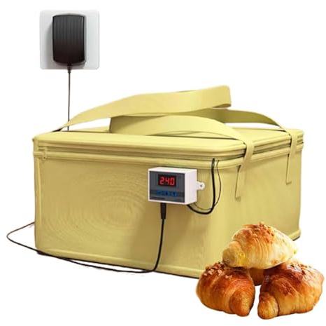 Gärbox for Pizzateig, zusammenklappbare Gärbehälter for niedrige Temperaturen, Werkzeugset zur Herstellung von Sauerteigbrot mit Heizung, geeignet for die Herstellung von Brot, Joghurt, Natto und hand