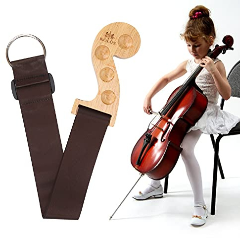Tissting Correa Ajustable para Violonchelo, Correa de Nailon Antideslizante con Soporte de Madera, Accesorio Estable y Duradero para Músicos, for Violonchelo