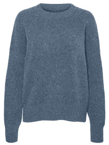 VERO MODA VMBOOM LS O-Neck Pullover GA Noos, Blu Cinese; Dettaglio: Melange, XS