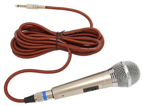 Microphone Filaire Portable, Microphone Professionnel à Réduction de Bruit avec Câble de 5 M et Interrupteur Marche/arrêt, Prise 6,5 Mm, Motif de Micro 3D en Forme de Cœur