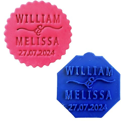 Custom Wedding Names Bold Fondant Stamp Debosser Cupcake Icing Cookie Decoration Cake Personalised (8cm)