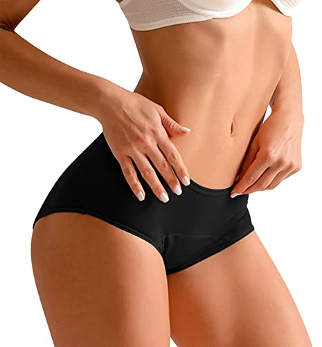 Perioden Badehose Starke Blutung Teenager Period Panties Bikini Hose Push Up Inkontinenz Perioden Bademode zum Schwimmen Damen Mädchen Unterhose Unterhosen High Waist Schwarz