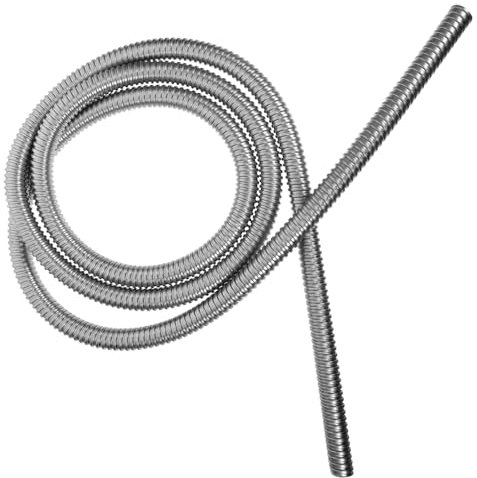 TINEASUR 3m Stainless Steel Threaded Hose Wire Cable Sleeve Protector Coiled Tube Sleeve for Easy to Install