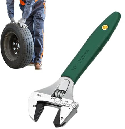 Llave de carraca, llave de fontanería con boca ancha, llave de tubo de boca grande, acero al carbono, mango ergonómico para el hogar