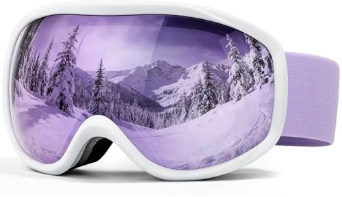 FMY Gafas de snowboard y esquí para adultos, antivaho, protección UV, gafas de esquí para hombres, mujeres y jóvenes