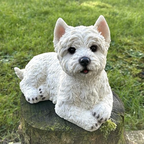 Animal Crackers Alert West Highland Terrier figurine home or garden decoration, great Westie Dog lover gift, grave marker or memorial