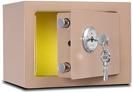 safe Safes Simple Deposit Box with Lock,Mechanical Safety Box High Security Steel Lock Safes Home Office Money Cash Storage Box Safe Cabinet (color : Black,Size : A) (Gold B) safe