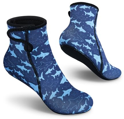 Summshall Enfants Chaussettes Neoprene, 3MM Chaussette de Plongée pour Garçons Filles Surf Snorkel Chaussettes en néoprène pour Les Sports Aquatiques
