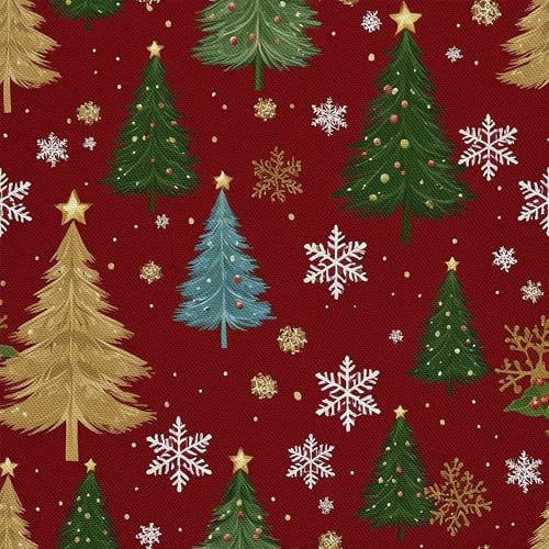 HEKO PANELS Stoff Oxford wasserdicht, Weihnachtsbäume, 1 Meter 155 x 100 cm | Dekostoffe zum Nähen und Handwerken, blickdichte Möbelstoffe, Nähstoffe DIY, als Meterware erhältlich
