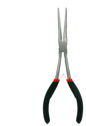 Long Needle Nose Pliers | Compact Long Nose Plier | Straight Angle Jewelry Plier | 6 Inch Heavy Duty Jewelry Tools | Professional Spring Loaded Pliers for Clamping, Workplace