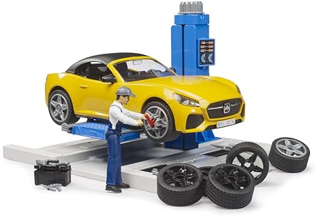 bruder 62112 - bworld Centro assistenza auto con roadster e meccanico