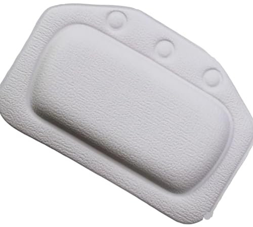 Comfort White Bath Pillow - Luxurious Spa Bath Cushion with 3 Strong Suction Cups, Soft Waterproof Bathroom Pillow for Tub, Relaxing Bathtub Pillow for Neck and Back Support, Durable Bath Accessories