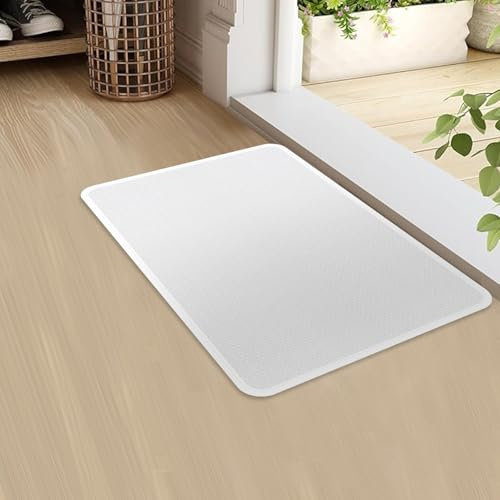 YedZne Tapis de porte d'intérieur antidérapant et lavable - Tapis d'entrée absorbant - Blanc cassé - 43 x 75 cm