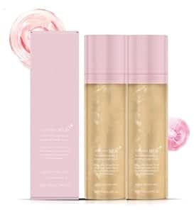 2 aerosoles de protección solar, Sheer Setting Mist, 150 ml, spray de fijación facial, niebla de aceite corporal brillante con ácido hialurónico, refrescar la piel y protección solar, 13,6 x 3,5 cm