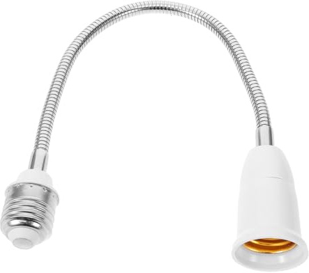 DECOMELODY Portalámparas y Material Plástico y Metal E27 Tubo Flexible Extensor Longitud Ajustable Adaptador y Cobertura de Iluminación Completa para Bombillas LED
