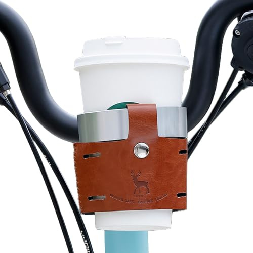 Drink Holder for Bike,Cage Vintage with Leather Cover,Bike Water Bottle Cage Cup Holder - for Road Mountain City Cycling Electric Scooter Riding Commuting Outdoor Men Women