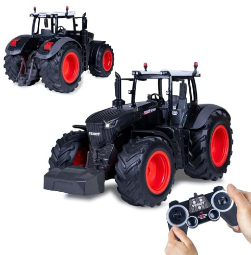 JAMARA 405365 Fendt 1050 Vario 1:16 2,4 GHz Black Special Edition, trattore Fendt Vario, giocattolo Trecker telecomandato RC per bambini, modello di veicolo agricoltura, sistema di plug RC