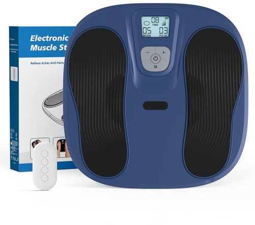Medic Durchblutungs-stimulator für Füße & Beine, Durchblutungsstimulator zur Beinschmerzen & Schwellungen Lindern Krämpfe Reduzieren, EMS Fußmassagegerät fördert die Fußdurchblutung (Blau)