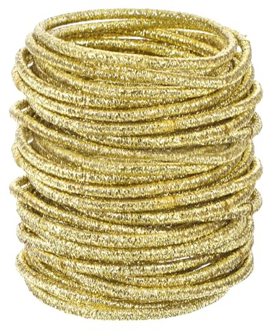 Cobee 100 Stück Kleine Gold Haargummis,Dünne Elastische Haarbänder 2mm Mini Haargummis Damen Glitzer Haarbänder für Zöpfe Frauen und Mädchen