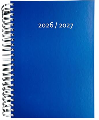 edition cumulus Kalender 2026/2027 DIN A4 – Dicker Tageskalender - August 2026–August 2027, Spiralbindung, Schwarz, Made in Germany, viel Platz pro Tag - DUNKELBLAU