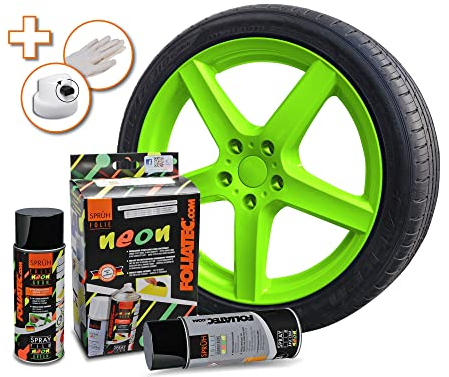 Foliatec 2096 Pellicola Spray, Verde fosf 1 x 400 ml Fondo, Mehrfarbig, Set di 2