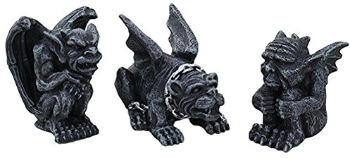 2.75 Inch Miniature Gargoyles Statue Figurines, Set of Three
