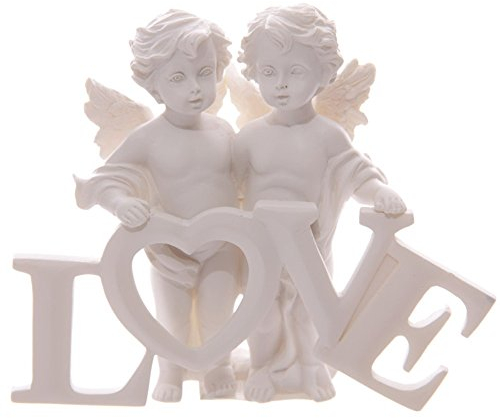 Puckator CHE82 Dekofigur Engelspaar mit Schriftzug Love